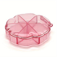 Clear Plastic Nail Art Decoration Storage Box 6 Grids
