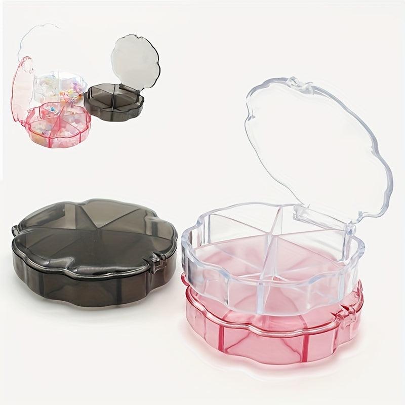 Clear Plastic Nail Art Decoration Storage Box 6 Grids