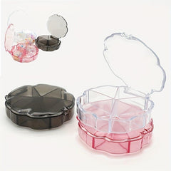 Clear Plastic Nail Art Decoration Storage Box 6 Grids