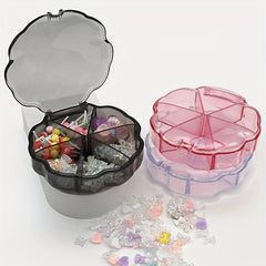 Clear Plastic Nail Art Decoration Storage Box 6 Grids