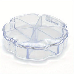 Clear Plastic Nail Art Decoration Storage Box 6 Grids