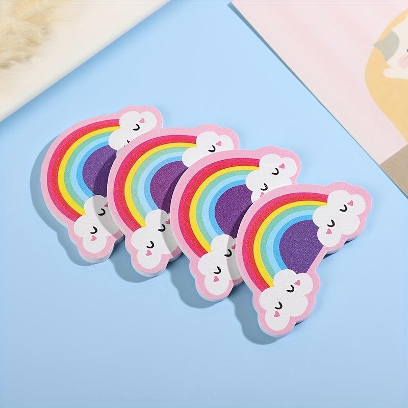 10 PCS Rainbow Shaped Nail File Cartoon Beauty Nail File Polishing Tool