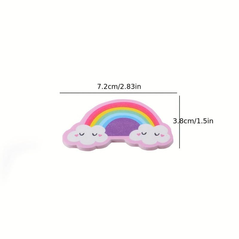 10 PCS Rainbow Shaped Nail File Cartoon Beauty Nail File Polishing Tool