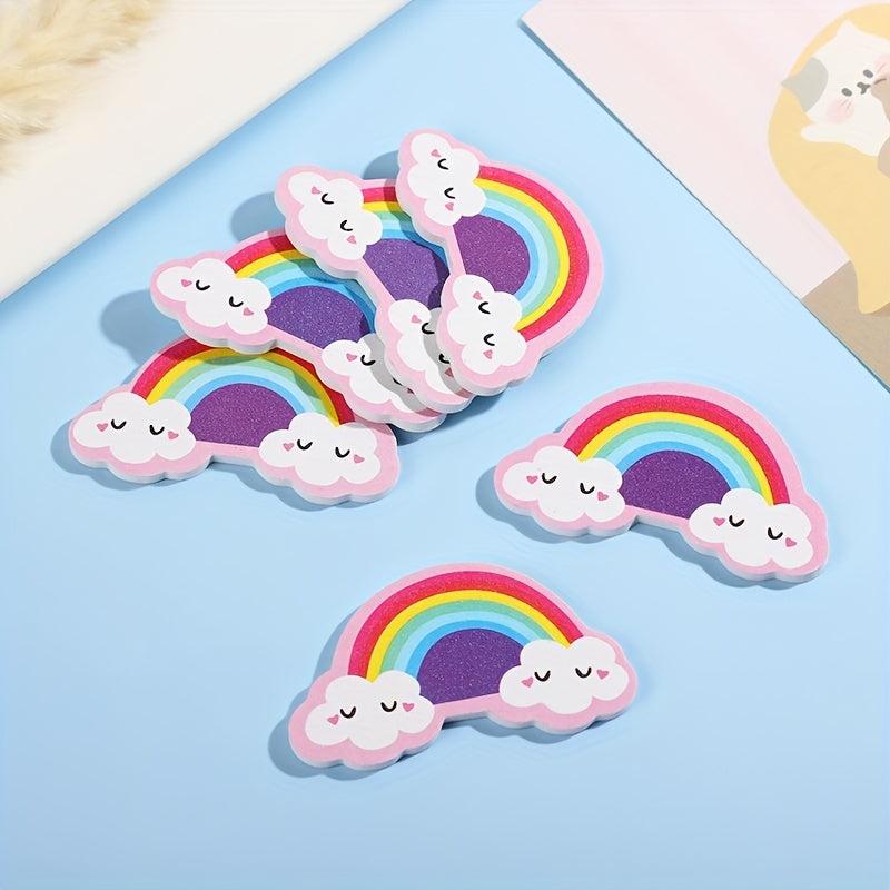 10 PCS Rainbow Shaped Nail File Cartoon Beauty Nail File Polishing Tool
