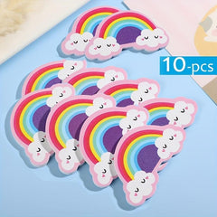 10 PCS Rainbow Shaped Nail File Cartoon Beauty Nail File Polishing Tool