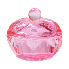 Pink Crystal Cup Nail Enhancement Glass Manicure Pedicure Art Tool