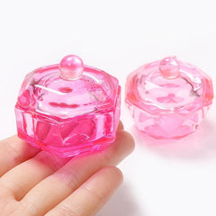 Pink Crystal Cup Nail Enhancement Glass Manicure Pedicure Art Tool