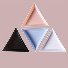 4pcs Nail Art Triangular Plate Ring Bracket Tray
