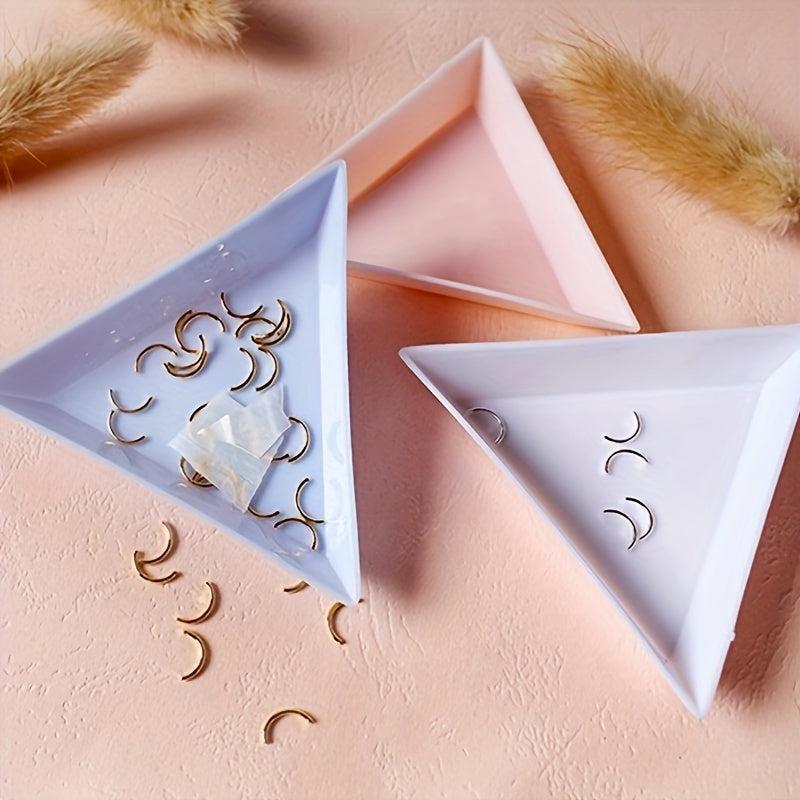 4pcs Nail Art Triangular Plate Ring Bracket Tray
