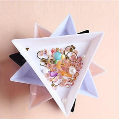 4pcs Nail Art Triangular Plate Ring Bracket Tray