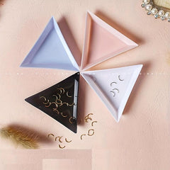 4pcs Nail Art Triangular Plate Ring Bracket Tray