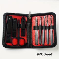 9pcs Nail Clippers Set Stainless Steel Nail Cutter Portable Nail Clipper Manicur