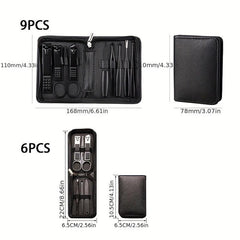 9pcs Nail Clippers Set Stainless Steel Nail Cutter Portable Nail Clipper Manicur
