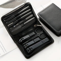 9pcs Nail Clippers Set Stainless Steel Nail Cutter Portable Nail Clipper Manicur