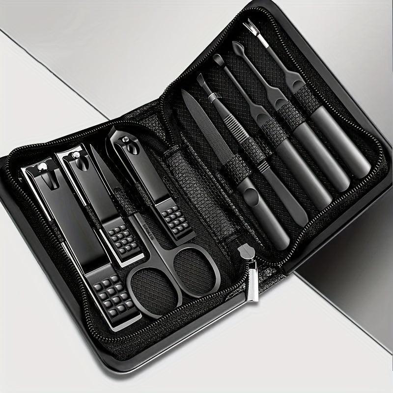 9pcs Nail Clippers Set Stainless Steel Nail Cutter Portable Nail Clipper Manicur