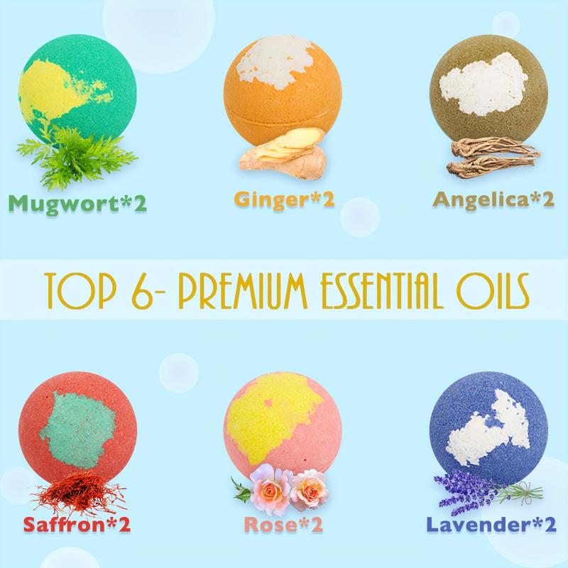 12pcs Foot Bath Bombs Set with Essential Oils