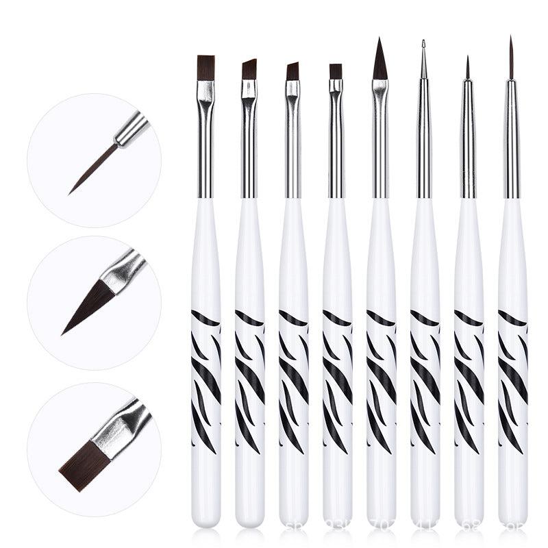 8pcs Nail Art Line Drawing Brushes Set DIY Dotting Pen Tools