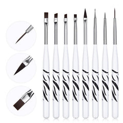 8pcs Nail Art Line Drawing Brushes Set DIY Dotting Pen Tools