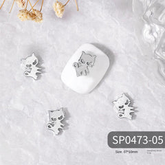 Animal Nail Art Charms Set 3D Metal Accessories for DIY or Salons