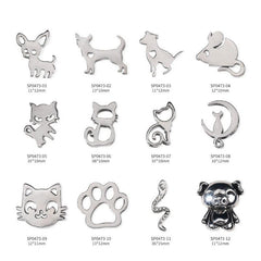 Animal Nail Art Charms Set 3D Metal Accessories for DIY or Salons