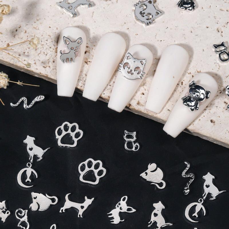 Animal Nail Art Charms Set 3D Metal Accessories for DIY or Salons