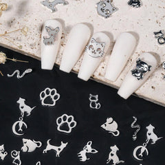 Animal Nail Art Charms Set 3D Metal Accessories for DIY or Salons