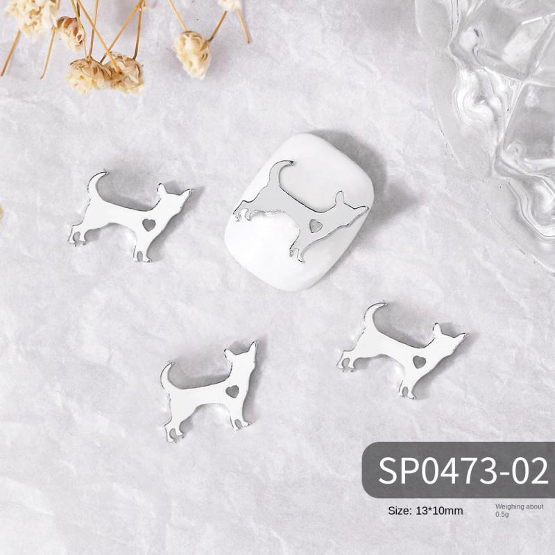 Animal Nail Art Charms Set 3D Metal Accessories for DIY or Salons
