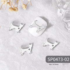 Animal Nail Art Charms Set 3D Metal Accessories for DIY or Salons