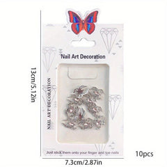 Spider Nail Art Charms with Rhinestones 3D Alloy Spider Nail Gem Accessory