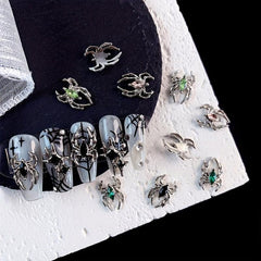 Spider Nail Art Charms with Rhinestones 3D Alloy Spider Nail Gem Accessory