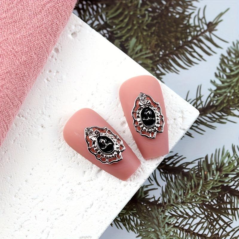 10pcs Baroque Style Nail Charms with Rhinestones