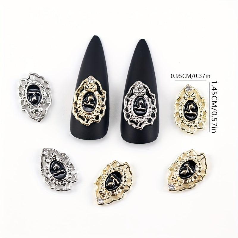 10pcs Baroque Style Nail Charms with Rhinestones