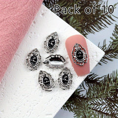 10pcs Baroque Style Nail Charms with Rhinestones