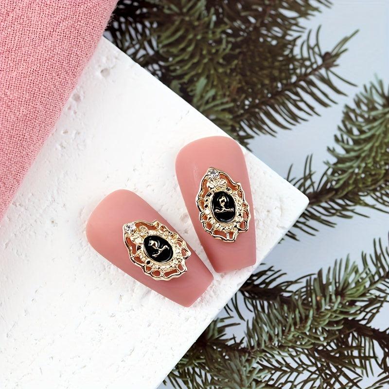 10pcs Baroque Style Nail Charms with Rhinestones