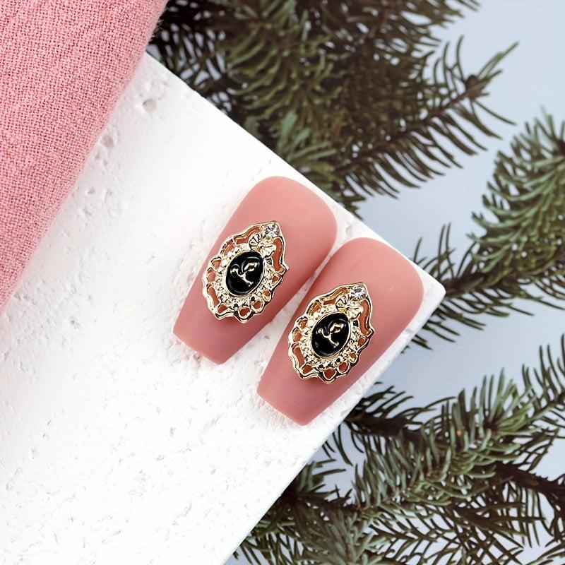 10pcs Baroque Style Nail Charms with Rhinestones