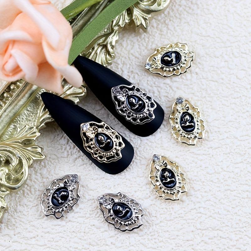 10pcs Baroque Style Nail Charms with Rhinestones