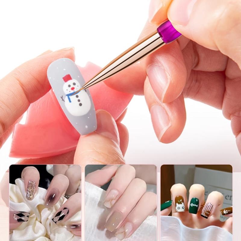 3Pcs Rainbow Striping Brush Set for Nail Art Fine Drawing Delicate Coloring