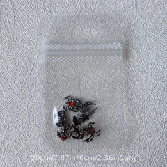 5pcs Halloween Spider Bat Nail Art Charms With Rhinestones