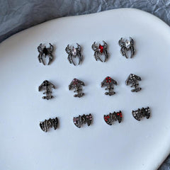 5pcs Halloween Spider Bat Nail Art Charms With Rhinestones