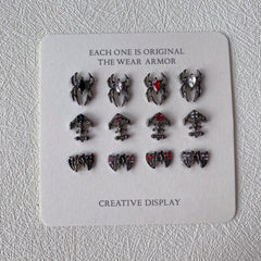 5pcs Halloween Spider Bat Nail Art Charms With Rhinestones