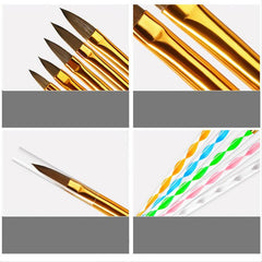 Professional Nail Gel Pens Set with Acrylic Gel Builder Cuticle Pusher