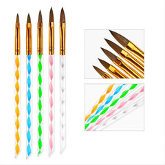 Professional Nail Gel Pens Set with Acrylic Gel Builder Cuticle Pusher