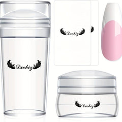 French Tip Nail Stamp Kit Clear Silicone Stamper for Long & Short Nails