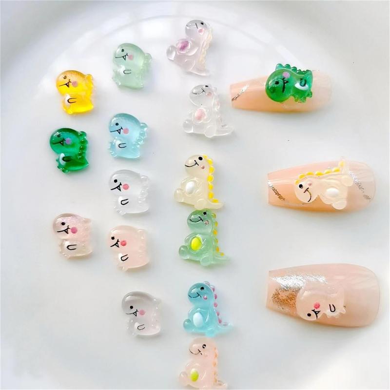 50pcs Dinosaur Nail Art Charms Resin Flatback Decoration