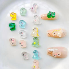 50pcs Dinosaur Nail Art Charms Resin Flatback Decoration