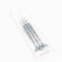 Art Pen Polish Dot Painting Brushes Tail Fish Nail Gel 3pcs