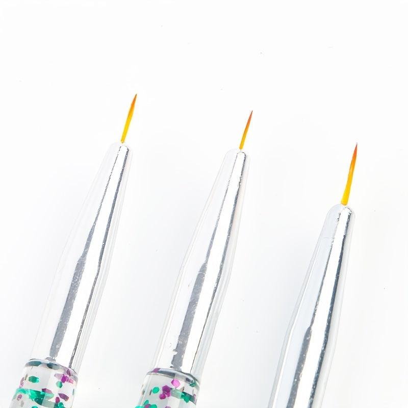 Art Pen Polish Dot Painting Brushes Tail Fish Nail Gel 3pcs