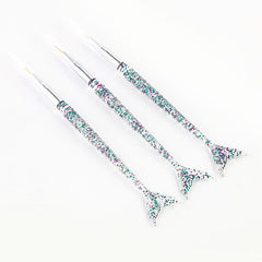 Art Pen Polish Dot Painting Brushes Tail Fish Nail Gel 3pcs
