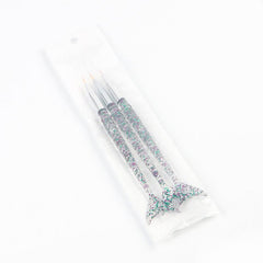 Art Pen Polish Dot Painting Brushes Tail Fish Nail Gel 3pcs