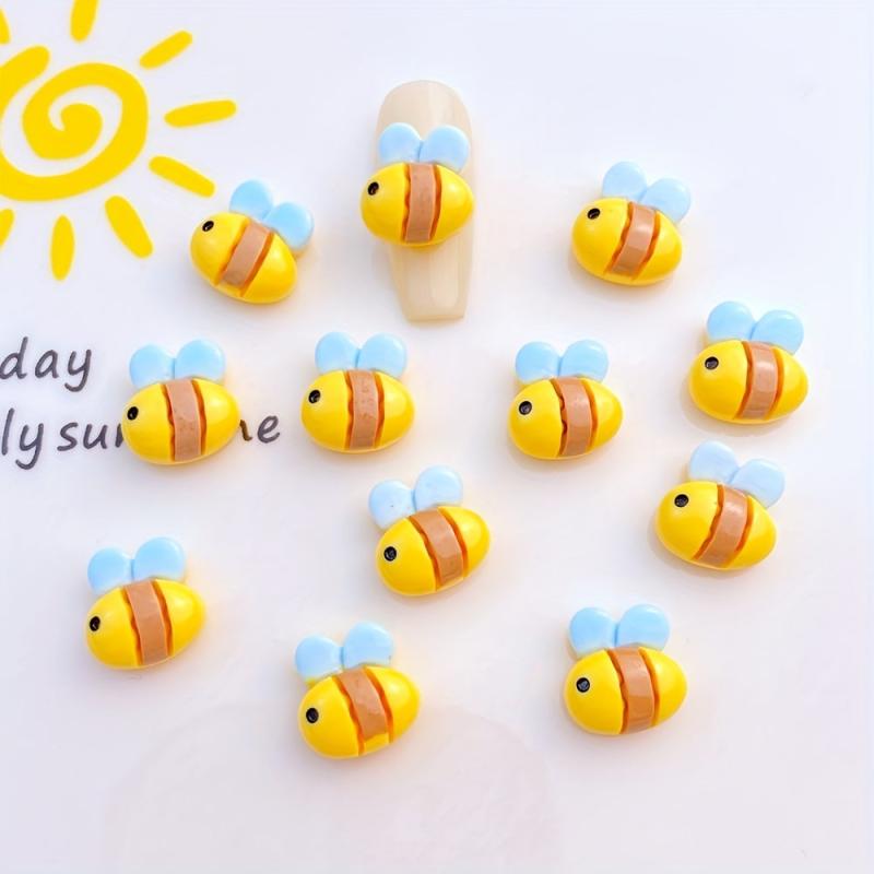 20pcs Mini Bee 3D Charms Nail Art Decoration For Women Girls